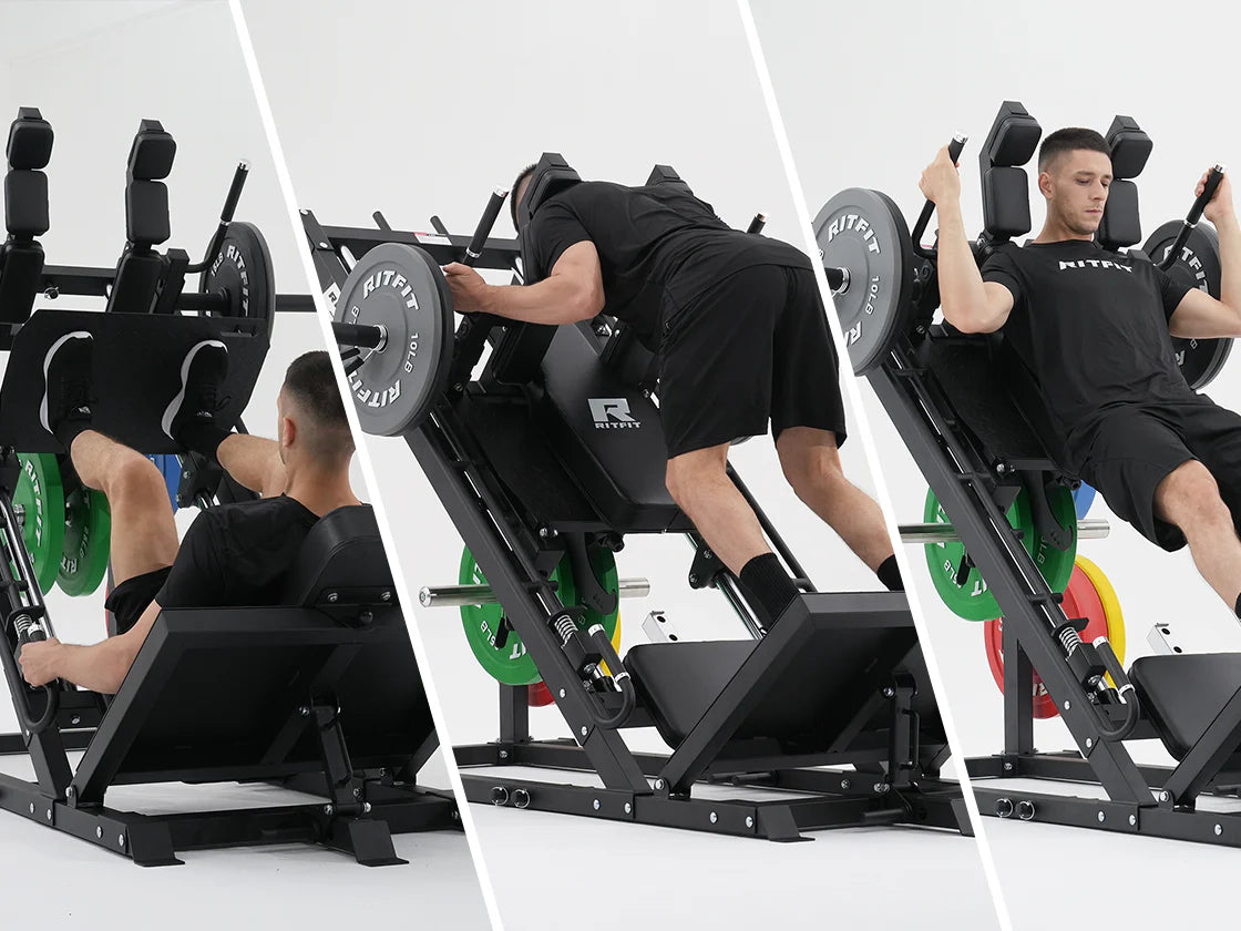 RitFit GAZELLE PRO 3-in-1 Leg Press & Hack Squat Machine Set INCLUDES WEIGHTS