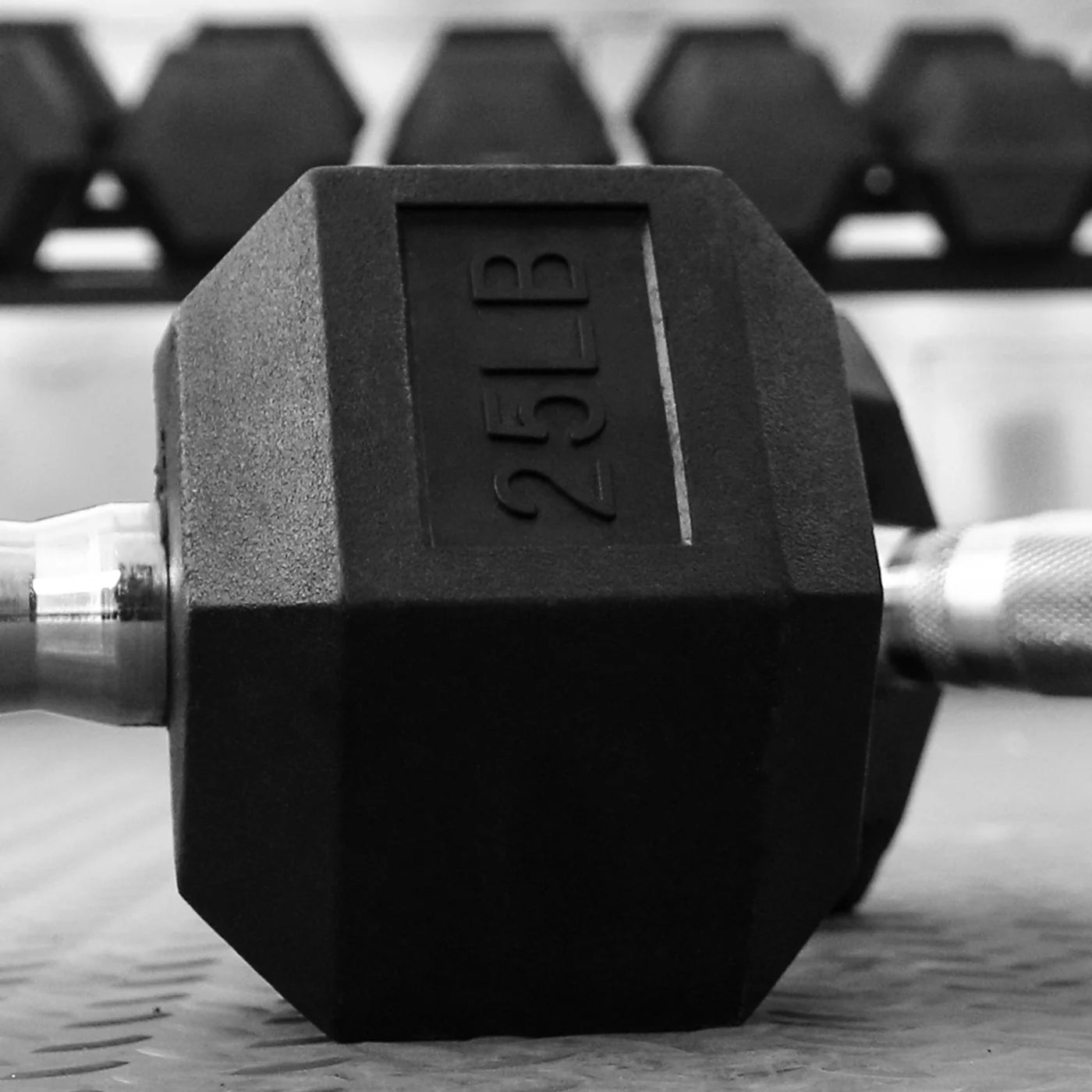 RitFit Rubber Hex Dumbbell Set with Rack
