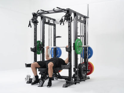 RitFit BUFFALO Smith Machine Home Gym Package with Lat Pull Down and Cable Crossover