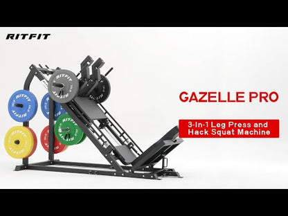 RitFit GAZELLE PRO 3-in-1 Leg Press & Hack Squat Machine Set INCLUDES WEIGHTS
