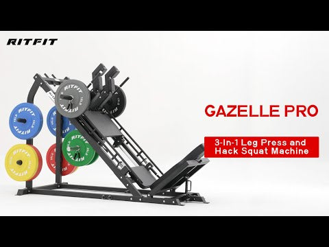 RitFit GAZELLE PRO 3-in-1 Leg Press & Hack Squat Machine Set INCLUDES WEIGHTS
